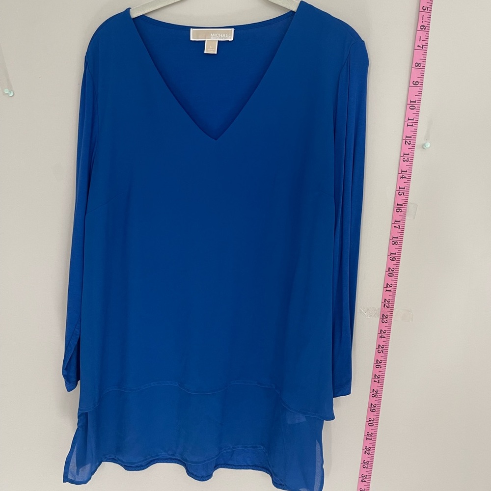 Michael Kors Royal Blue V-Neck Blouse